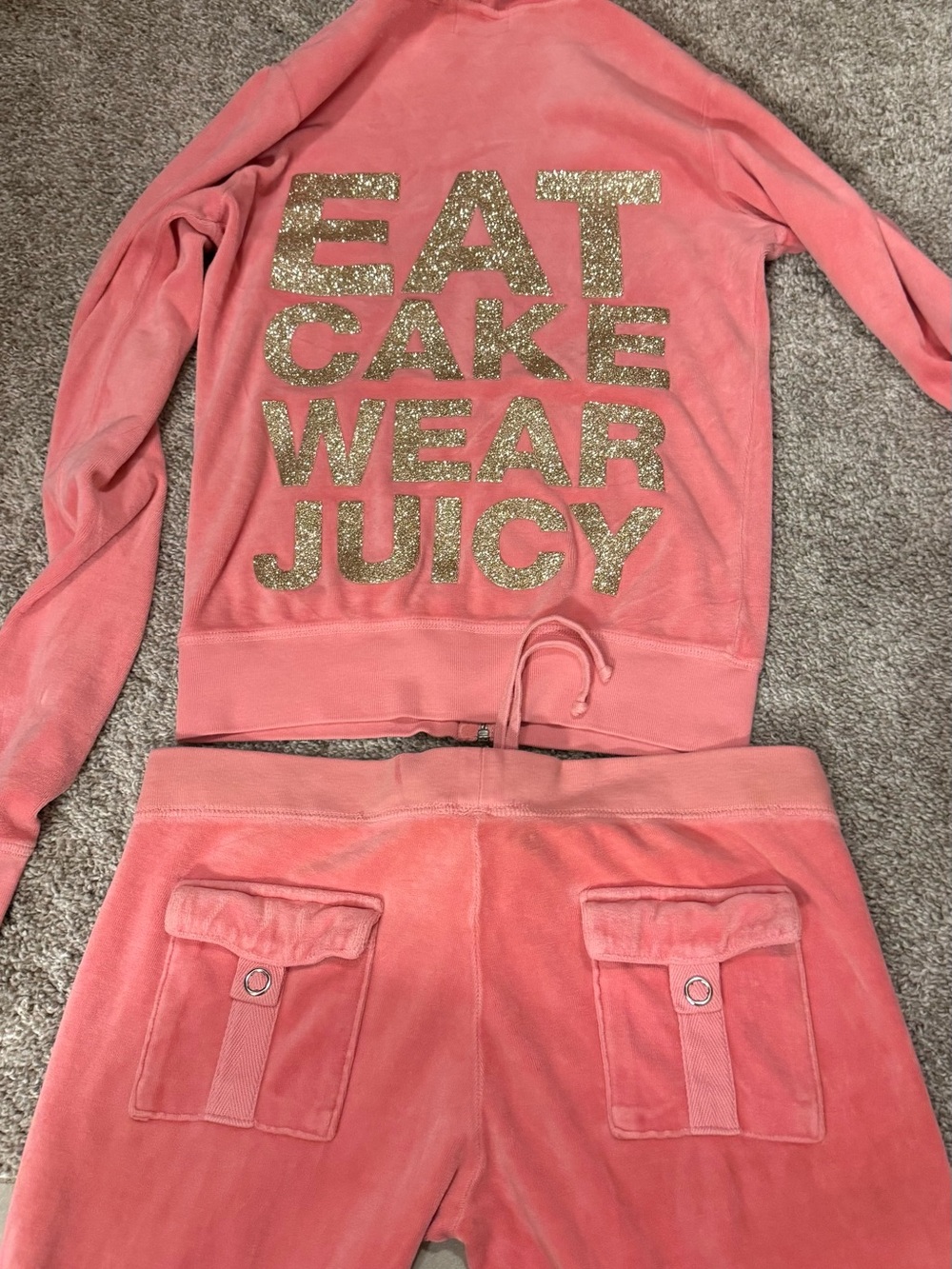 Vintage juicy couture tracksuit size small pockets on back